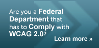 Are you a Federal Department that has to comply with WCAG 2.0? Follow link to Learn More